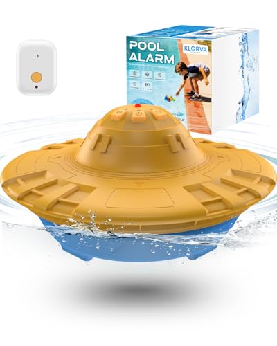 Pool Alarm for Inground & Above Ground Pools,Adjustable Sensitivity Water Detection Alarms Covers 20x40ft,85dB+ Safety Alert for Kids,Pets & Accidental Entry,Weatherproof UV&Corrosion Resistant YE&BU