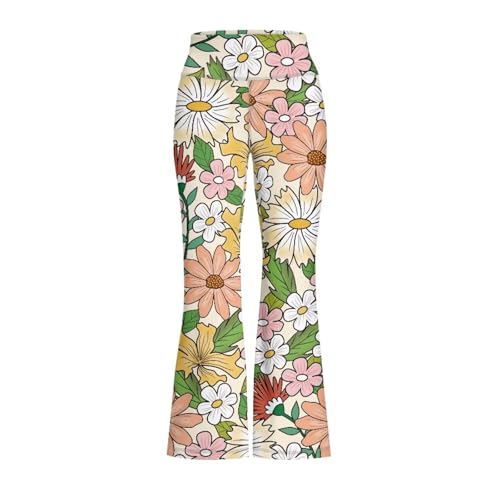 YEXIATODO Girls Flare Leggings Stretchy Bell Bottoms Yoga Pants Athletic Pants for Toddlers Kids