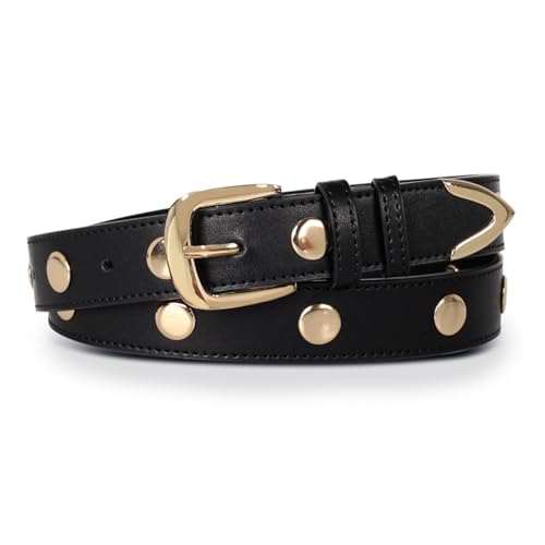 Image of Aurolran Women's Leather Belt with Buckle - Ideal for Dresses, Jeans, and Coats