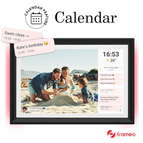 Image of 32GB FRAMEO 10.1 Inch WiFi Digital Photo Frame with LED Light, 1280x800 HD IPS LCD Touch Screen, Auto-Rotate Portrait and Landscape, 32GB Storage, Share Moments Instantly via Frameo App from Anywhere