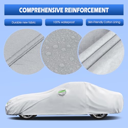 Image of Car Cover Custom Fit for Mazda MX-5 Miata (1989-2026), Migaven Waterproof Full Exterior Cover Sun Rain Protection with Door Zipper and Cotton Lining