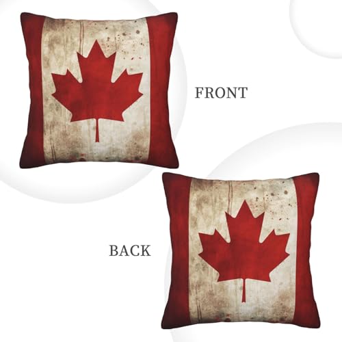 Housse de coussin Canada imprimé rétro en velours côtelé ultra doux