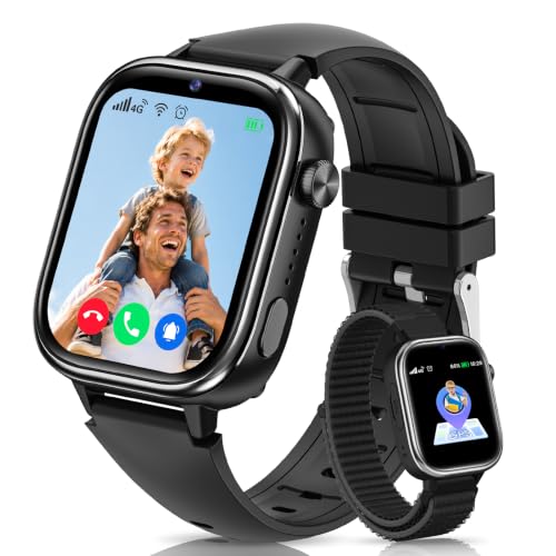 NAIXUES Reloj Inteligente Niño con GPS/SOS/Videollamada/Modo Clase, Negro