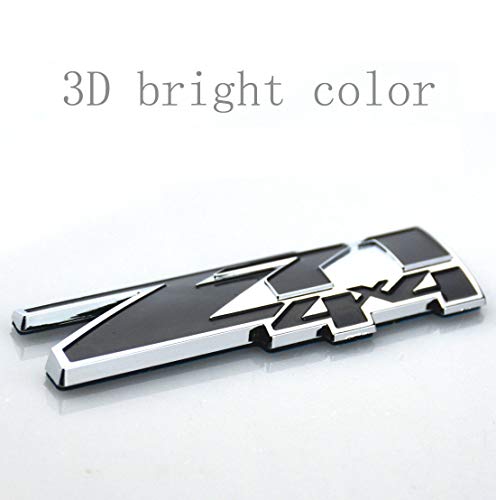 Image of Aimoll 2pcs Z71 4x4 Emblems Badges, 3D ABS Decal Emblems Replacement for Chevy GMC Silverado (Chrome Black)