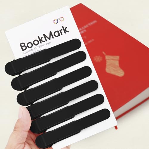 Image of SMUK 6pcs Automatic Bookmark, Silicone Book Marks for Reading Women, Men, Kids, Book Lovers, Cute Unique Book Markers for Reading, Reading Accessories Gifts for Book Lovers