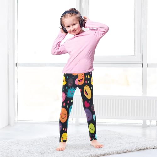 Bolaz Toddler Girls Leggings Printed Yoga Pants Leggings Smiling Face Two for Kids4