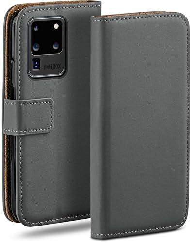 Étui pour Samsung S20 Ultra moex housse portefeuille rabat gris foncé