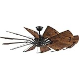 Progress Lighting P250000-129 Springer Collection DC Motor Windmill Farmhouse, 60-Inch, 12-Blade Ceiling Fan, Architectural Bronze