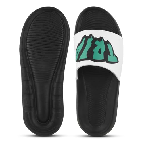 Image of PERY-PAO Sliders Mens White, Black, Grey, Sky blue Design Toxic, Spider, Dope, Panda Printed Flip Flop & Slippers