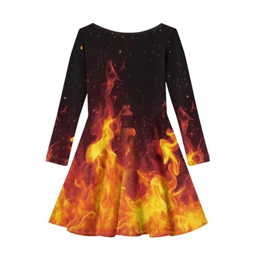 PinUp Angel Girls Dress Kids Long Sleeve School Casual A Line Twirly Skater Dresses Comfortable Graphic Dress2