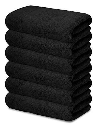 Softouch Charcoal Grey Bath Towels Set Pack of 6 100 Percent Cotton Bathroom Towels Bath Towels for Bathroom 22x44 Inch Ultra Soft Spa Towels Ring Spun Hotel Collection Towels Workout Towels