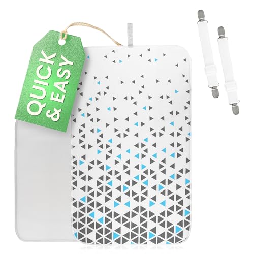 SimplySmooth Alfombrilla de Planchar 100 x 60 cm para Mesa, Alternativa a la Tabla de Planchar, Resistente al Calor con tensores, paño de Planchado y e-Book, Ideal para Viaje