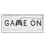 Stupell Industries Game On Video Gamer Phrase Blue Vintage Controller