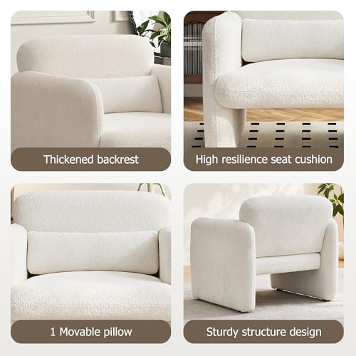 Sillón Terciopelo Moderno Beige miniatura 6