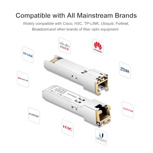 image for QSFPTEK 10GBASE-T SFP+ to RJ45 Transceiver, 10G Ethernet Copper Module