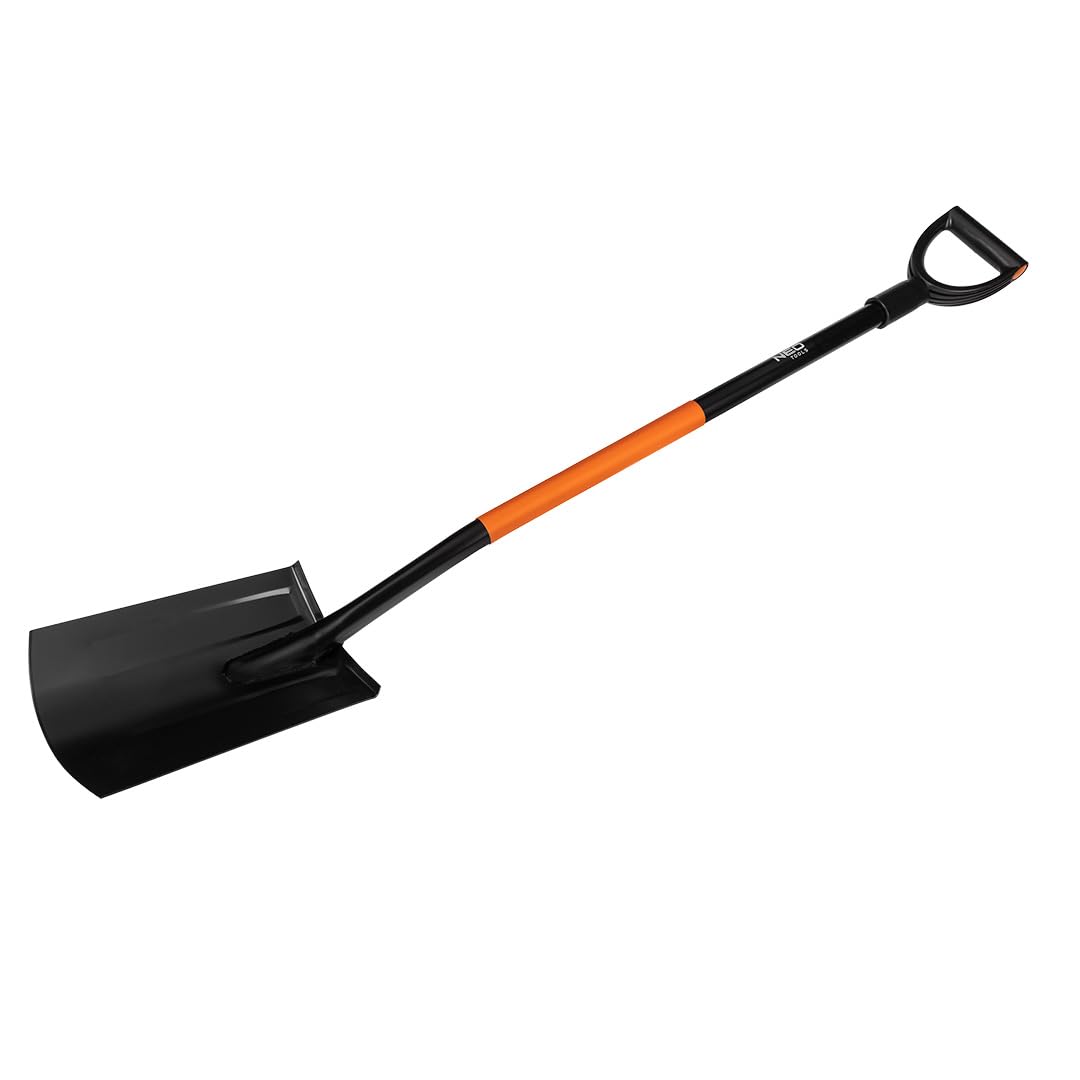 NEO TOOLS Massiver Spaten Gartenspaten aus Qualitätsstahl (Gerader Spaten)