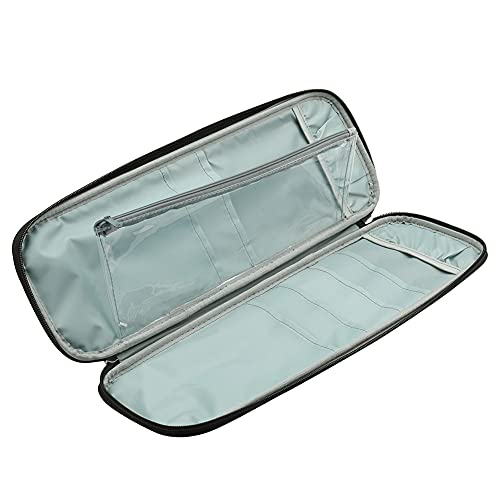 Katech Knitting Needles Case Portable Travel Crochet Hooks Storage Bag Organizer Empty Zipper Bags With Transparent Pocket And Holder Slots For Carrying Crochet Accessories And Knitting Needles (Grey) #TOP4