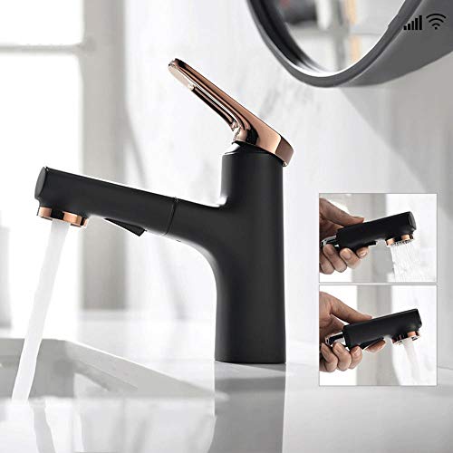 Robinet de lavabo rétractable avec pistolet spray pour salle de bain - 4