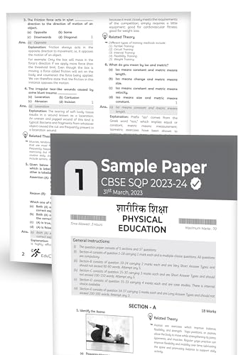 Image of Educart CBSE Physical Education Class 12 Sample Paper 2023-24 (Introducing Revision Maps and Past Year Papers) 2024