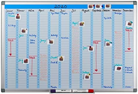 Relaxdays Magnetic Whiteboard, Yearly Planner, Reusable, Organise...