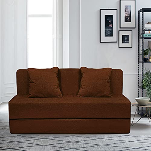 Aart Store (4×6 Feet) Sofa Cums Bed Furniture Two Seater Perfect for Guest Brown (Jute Fabric) Aart Store (4×6 Feet) Sofa Cums Bed Furniture Two Seater Perfect for Guest Brown (Jute Fabric)