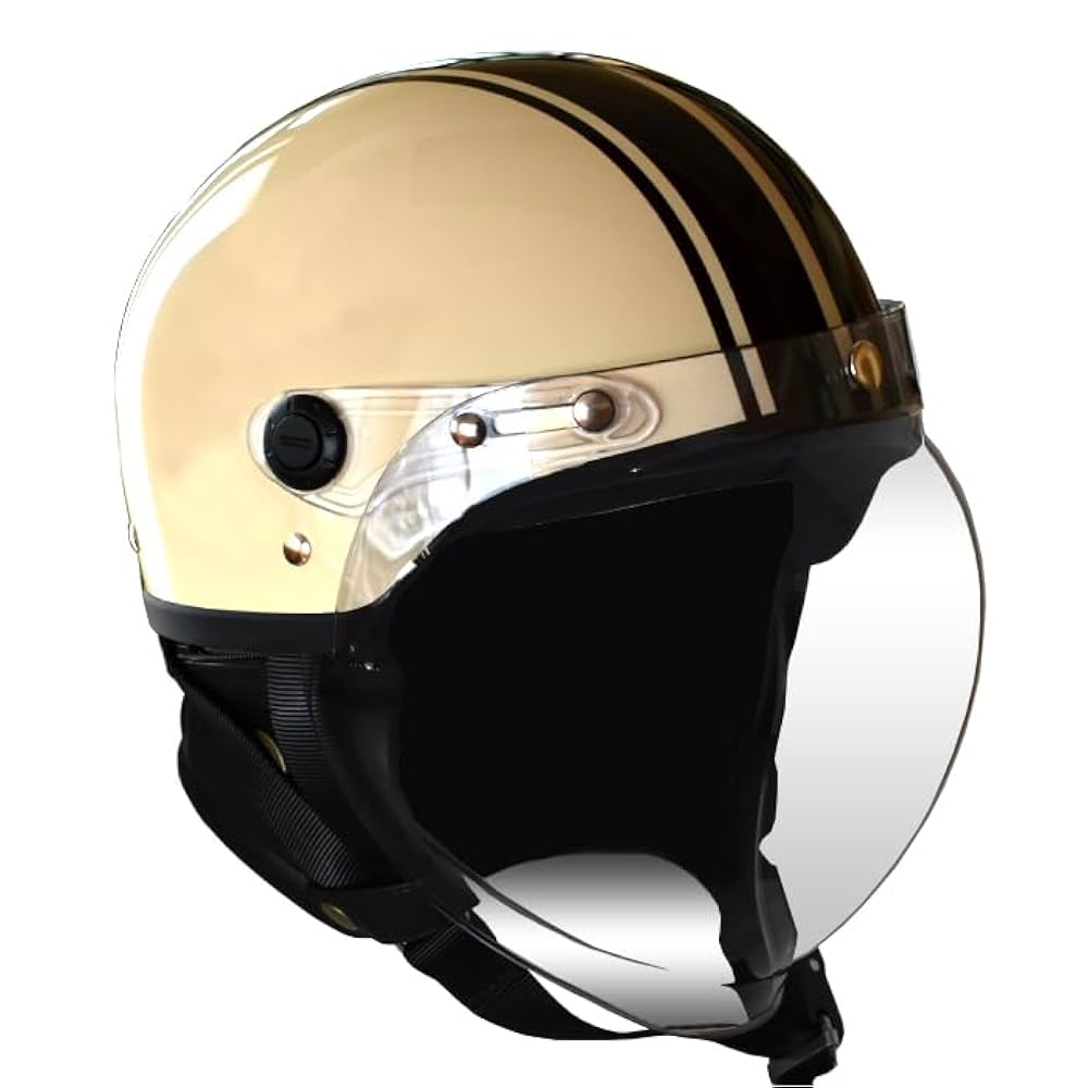 Amazon.co.jp: シールド付きハーフキャップヘルメット