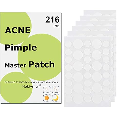 Acne Pimple Patches 216PCS Hydrocolloid Patches 1.5% Salicylic Acid and Niacinamide, Blemish Spot, Invisible Spot Patches, 2 Sizes 8mm, 12mm Cover