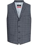 1 Brustleistentasche GREIFF Herren-Weste Corporate WEAR 1630 Premium Regular Fit - Glencheck Grau/Blau - Gr. 58