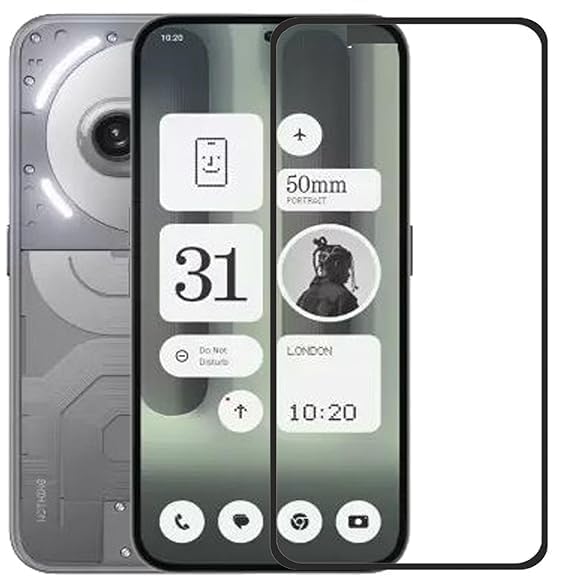 Image of DD SON Tempered Glass Screen Protector Compatible for Nothing Phone 2A Plus /Nothing Phone 2A (Black) HD Glass with Edge to Edge Coverage and Easy Installation kit,Black