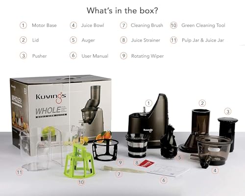 Image of Kuvings B1700 Cold Press Juicer for Home, All-in-1 Juicer for Fruits, Vegetables & Nut Milk, Patented JMCS Technology for 10% More Juice, Easy to Clean & Assemble (Black)