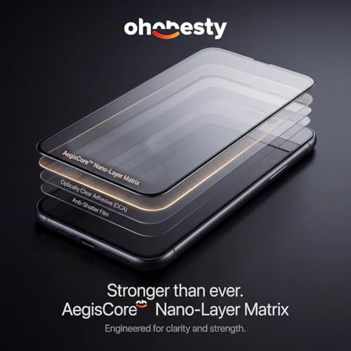 Image of UNBREAKcable IPhone 17 /17 Pro / 16 Pro Tempered Glass Screen Protector Guard (2 Pack) | 9H Hardness | Anti-scratch and Bubble free | Crystal Clear | Case Friendly | Easy Install Kit (By ohonesty)