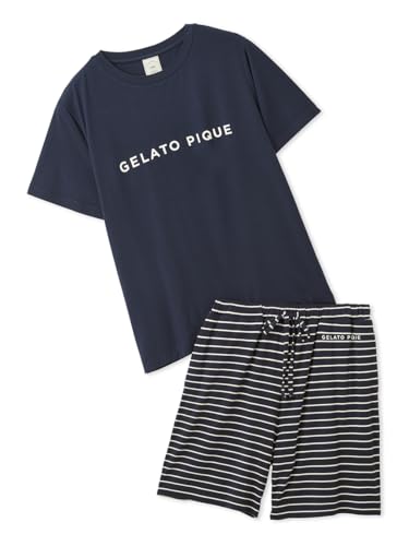 [ジェラート ピケ] レーヨンロゴTシャツ&ボーダーショートパンツセット PWCT261365 レディース NVY Free Size