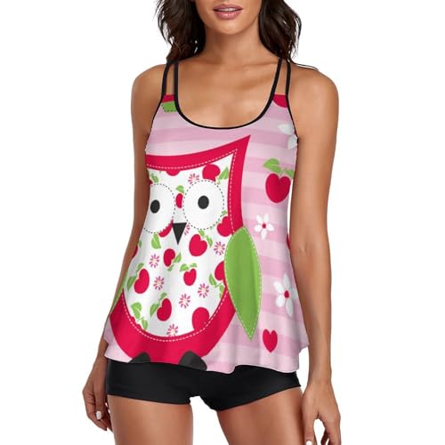 Ensemble Bikini Tankini Original Style Robe de Plage Légère Hibou des Cerises