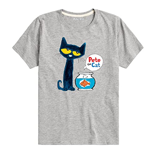 Pete the Cat - Pete The Goldfish - Youth Short Sleeve Graphic T-Shirt - Size Small Athletic Heather