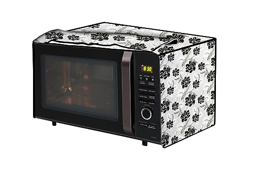 Image of The Furnishing Tree PVC Waterproof Microwave Oven Cover Compatible for 25 L Convection 25SC3 IndianFloral Pattern Grey