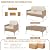 JOYURE 4-Piece Patio Furniture Set,Outdoor Wicker Patio Conversation Set with Tempered Glass Table,All-Weather Rattan Sectional Loveseat&Chairs with Thick Cushions for Garden,Deck,Backyard-Beige