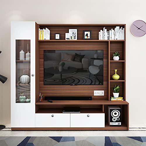 WOODBUZZ Casper TV Unit | Walnut Frosty White | Up to 55 inch TV WOODBUZZ Casper TV Unit | Walnut Frosty White | Up to 55 inch TV