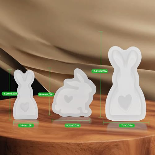 Yijiuba 3 Silicone Moulds Casting Moulds, Silicone Mould Easter, Silicone Rabbit - Image 3