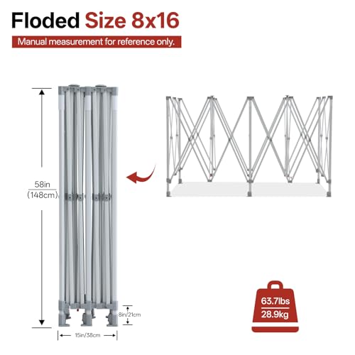 Image of ABCCANOPY Commercial Pop Up Canopy Tent with Sidewalls 8X16,White