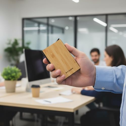 Image of Personalised 6 in 1 Corporate Gift Set which Includes Diary,Keychain, Speaker, Pen,Cardholder & Mouse. Bamboo Gift Set for, Employee of The Month, Corporate Gift for Clients.