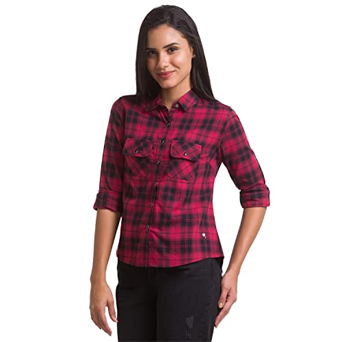 Image of Spykar Women Cotton Regular Fit Full Sleeves Shirt