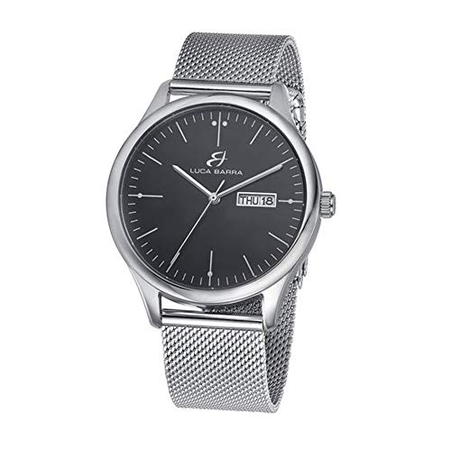 Preisvergleich Produktbild Luca Barra Uhr mit Milana-Strick, schwarzes Zifferblatt, BU60