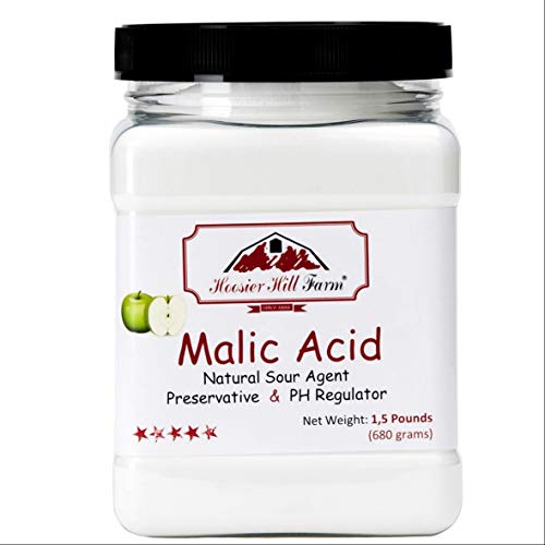 Hoosier Hill Farm Food Grade Malic acid, 1.5 lb Plastic Jar