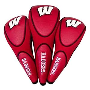 Team Golf NCAA Wisconsin Badgers Contour Golf Club Headcovers (3 Count) Numbered 1, 3, & X, Fits Oversized Drivers, Utility, Rescue & Fairway Clubs, Velour lined for Extra Club Protection