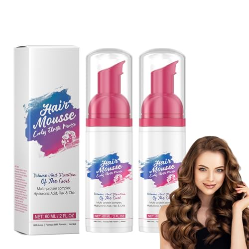 Espuma Moldeadora Crema Gelificada De Definición Mousse Espuma para el Cabello Larga Duración, Crema para Definir Rizos Suaves y Voluminosos Styling del cabello Aporta Volumen, Hidrata, Nutre Y Repara
