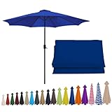 Ersatzdach Für Terrassenschirm, Ø 200/230/250/270/300/350cm Ersatztuch Anti-Ultraviolett, Ersatzbespannung Für Marktschirm Ampelschirm Sonnenschutz(Sapphire,8 ribs-270cm/8.8ft)