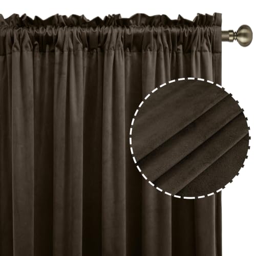 Brown Velvet Blackout Curtains - image 2
