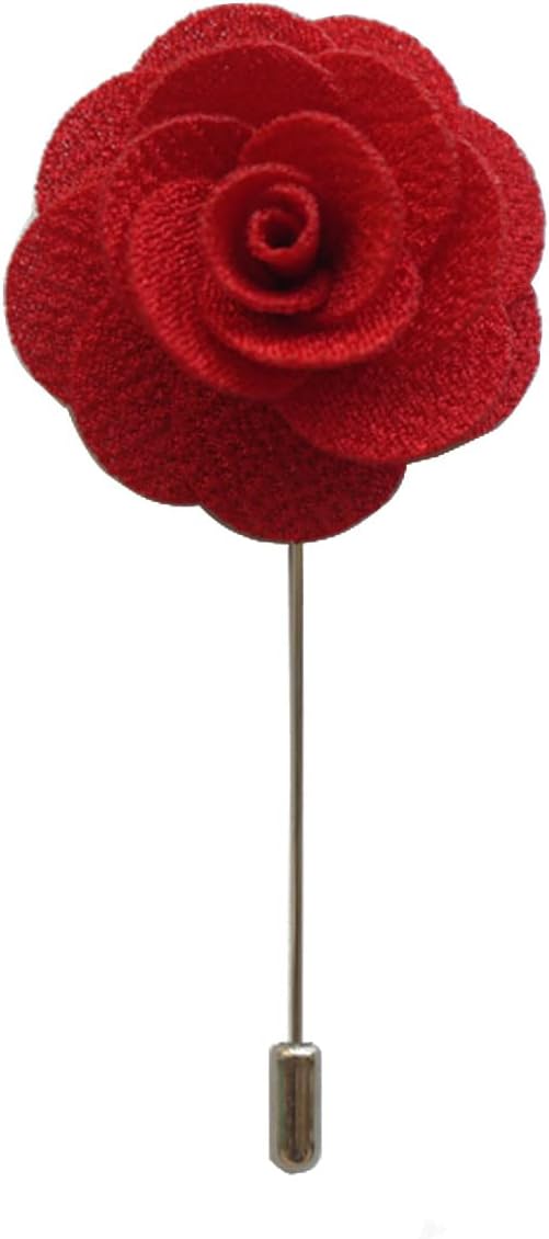 HansicodMen's Lapel Flower Stick Brooch Pin Boutonniere for Suit Tuxedo Corsage