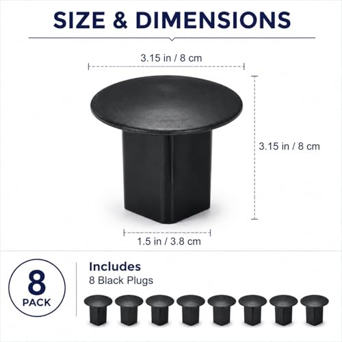 Image of Pangda 8 Pcs Baseball Base Plugs for Baseball Field Rubber Ground Receptacle Plugs for Softball Anchor (Black)