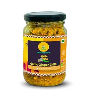 Homemade Ginger Garlic Pickle - Bihari Traditional Recipe, 100% Natural, Preservative-Free, Sundried | Adrak Lahsun ka Achar - 250g
